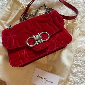 Salvatore Ferragamo quilted velvet bag